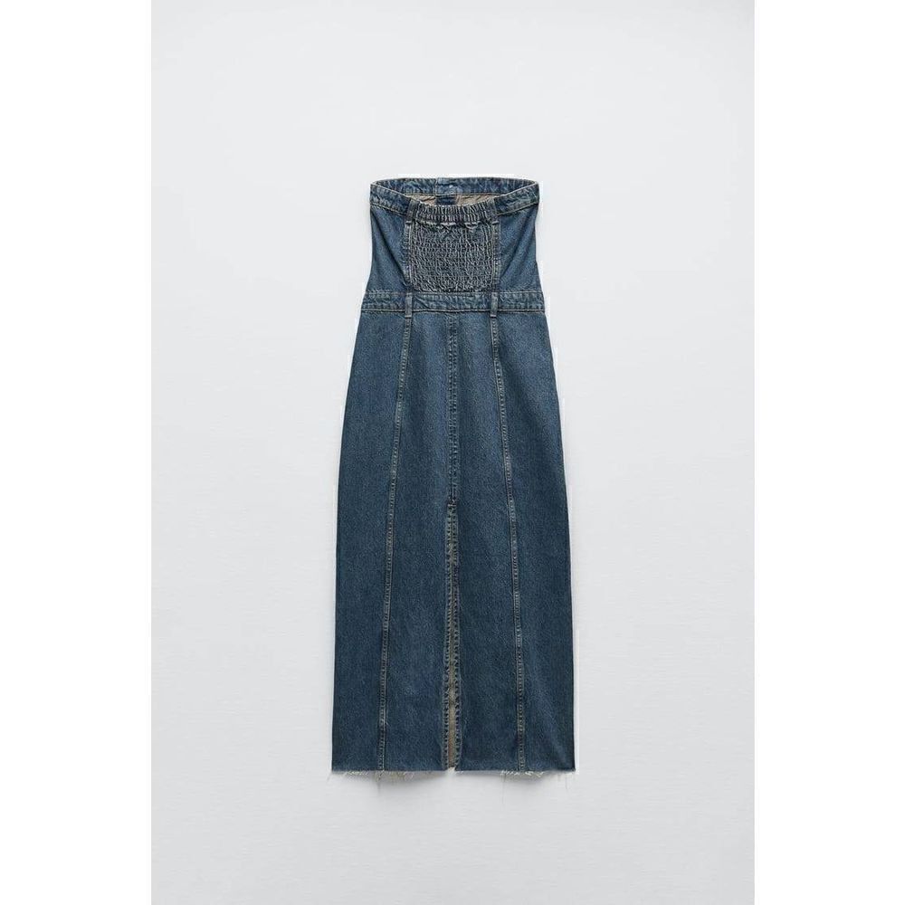 Zara RARE TRF DENIM DRESS NAVY BLUE - Picture 12 of 13
